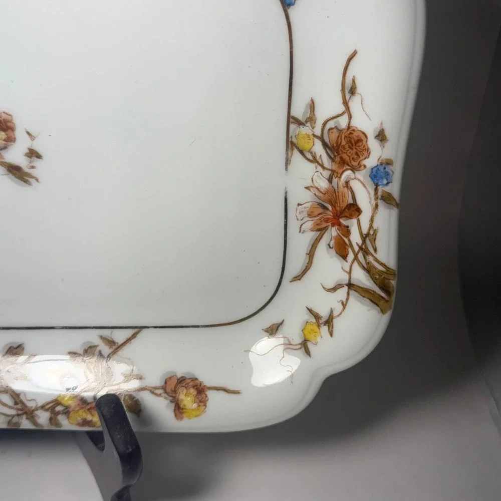 Haviland Limoges France Floral Porcelain Rectangular Platter‎ Tray H&Co L 12x8